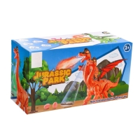 Динозавр &laquo;Диплодок&raquo;, эффект дыма, откладывает яйца, с проектором, цвет оранжевый