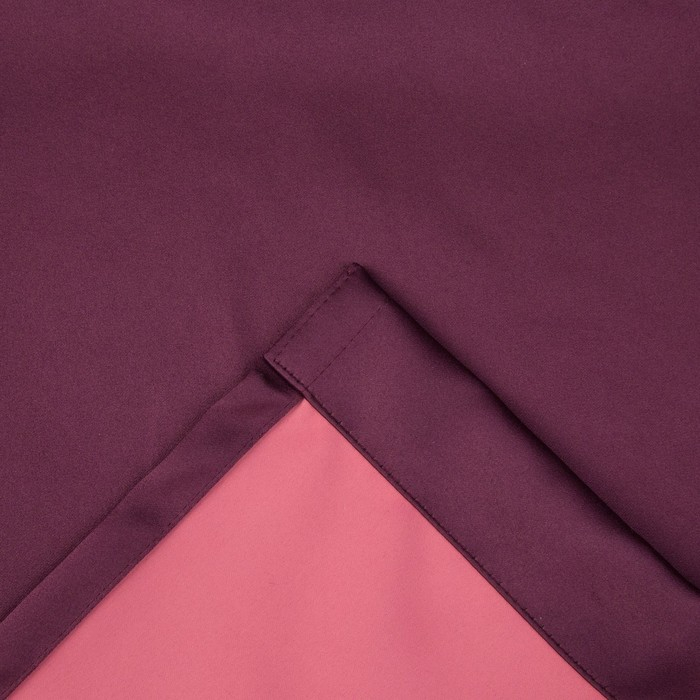 Штора портьерная &laquo;Этель&raquo; 250&times;265 см, двусторонний блэкаут, цвет Сливовый, пл.240г/м&sup2;, 100 п/э