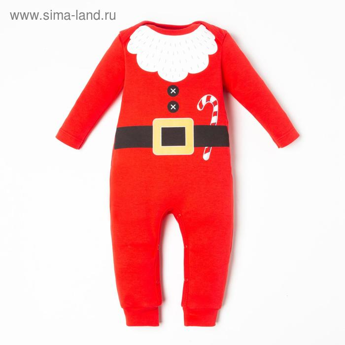 Комбинезон Крошка Я "Санта", рост 68-74 см, красный