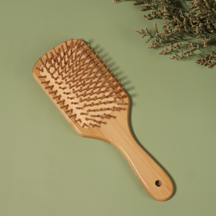 Расчёска массажная «BAMBOO», широкая, бамбуковая, 8 × 23,5 см, цвет коричневый Расчёска массажная «BAMBOO», широкая, бамбуковая, 8 × 23,5 см, цвет коричневый