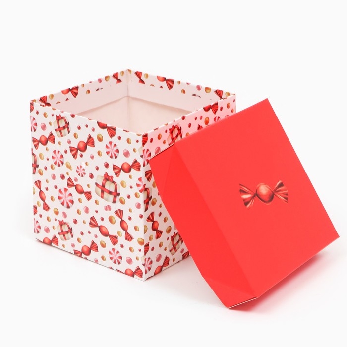 Новый год. Коробка Самосборная "Новогодняя" 10 х 10 х 10 см