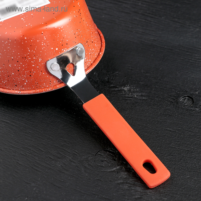 Ковш «Мрамор светлый», 450 мл, силиконовая ручка, антипригарное покрытие, цвет МИКС Ковш «Мрамор светлый», 450 мл, силиконовая ручка, антипригарное покрытие, цвет МИКС