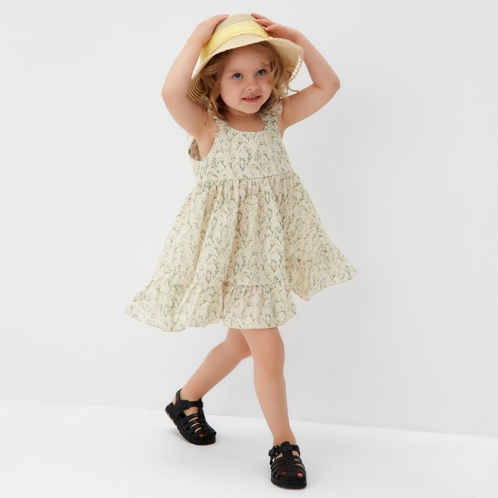 Сарафан для девочки MINAKU &laquo;Ромашки&raquo;, цвет молочный, рост 122 см