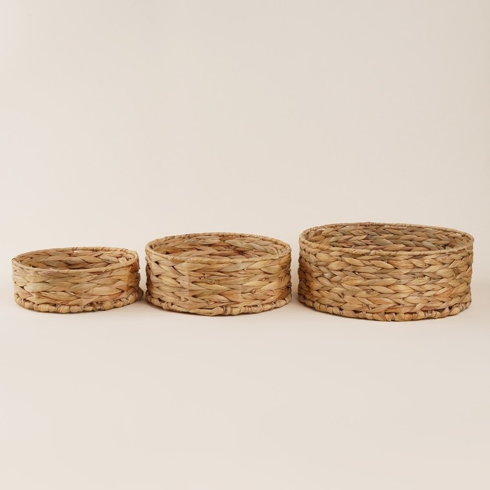 Корзины для хранения ручной работы SL Home, 3 шт: 21&times;21&times;7 см, 25&times;25&times;10 см, 29&times;29&times;11 см