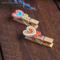 Прищепки декоративные &laquo;Узоры в сердечках&raquo; набор 10 шт.