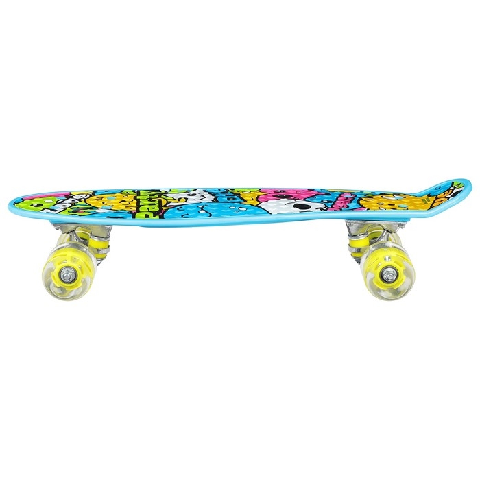 Пенниборд ONLYTOP &laquo;Рожицы&raquo;, 56 х 16 см, колёса световые PU 60 х 45 мм, ABEC 7, алюминиевая подвеска
