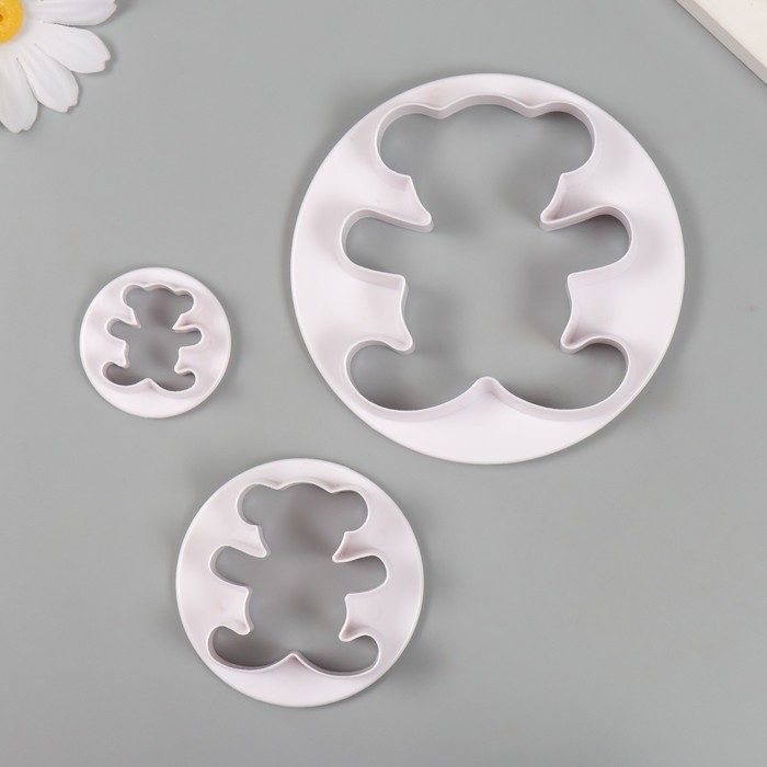 Каттеры для полимерной глины Каттеры для полимерной глины "Медвежата" набор 3 шт d=3,7 см 6 см 9,5 см