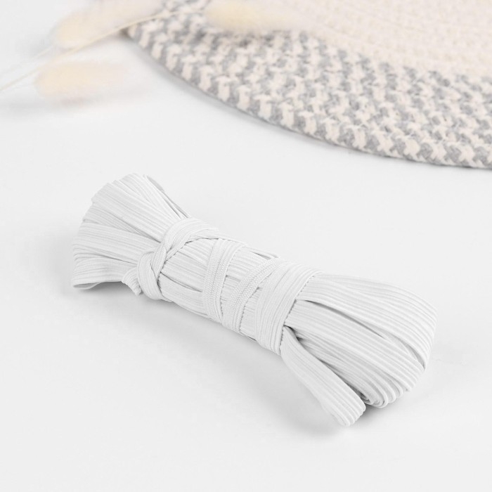 Резинка бельевая, 8 мм, 10 &plusmn; 1 м, цвет белый, цена за 1 штуку