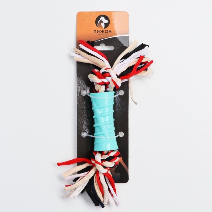 Игрушка-трубка с резьбой на канате Игрушка-трубка с резьбой на канате "Фонтан", трубка 7,5 см, микс цветов