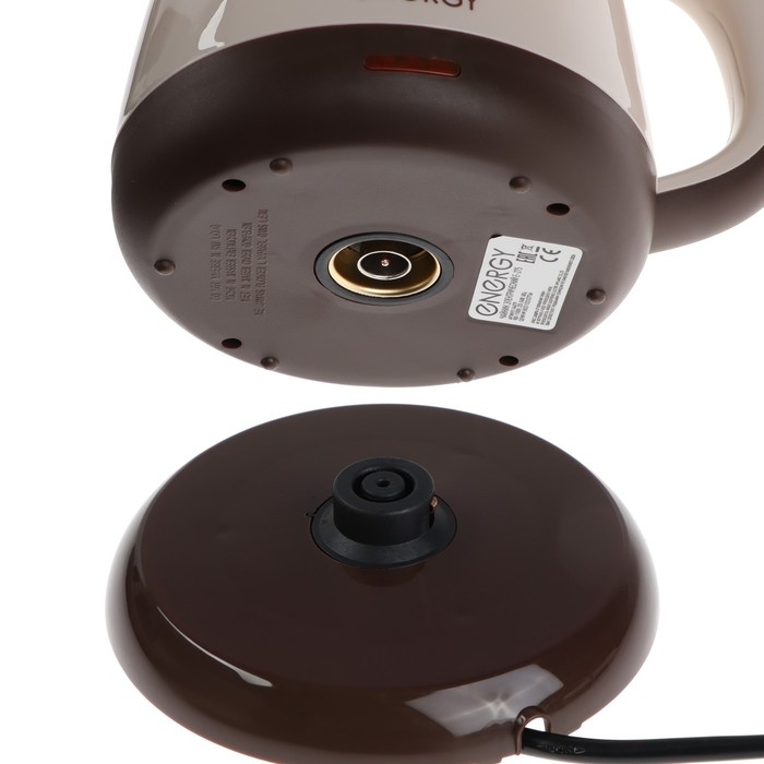 Чайник электрический ENERGY E-275, пластик, 1 л, 1100 Вт, коричневый