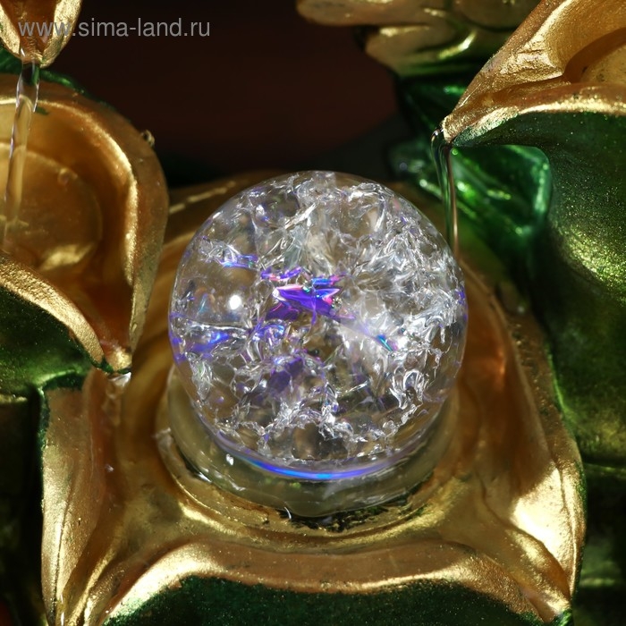 Фонтан настольный от сети, подсветка "Бамбук и слитки" 31,5х32х20,5 см