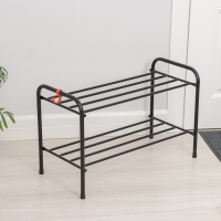 Подставка для обуви, 2 яруса, 65&times;30&times;40 см, цвет чёрный