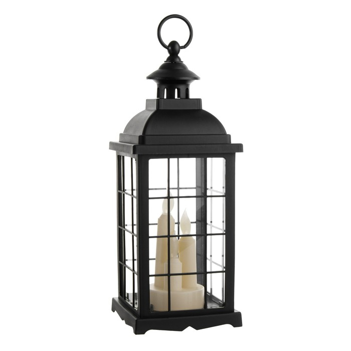 Ночник Ночник "Свечи" LED батарейки 3хААА (не в комплекте), черный 13х13х38 см, свечение желтое