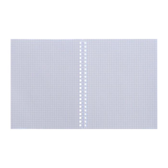 Тетрадь 48 листов в клетку, на гребне Metallic, обложка бумвинил, тиснение, блок офсет, белая Тетрадь 48 листов в клетку, на гребне Metallic, обложка бумвинил, тиснение, блок офсет, белая