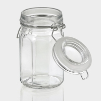 Банка стеклянная для хранения сыпучих продуктов &laquo;Угол&raquo;, 250 мл, 6&times;11,5 см, с бугельным замком