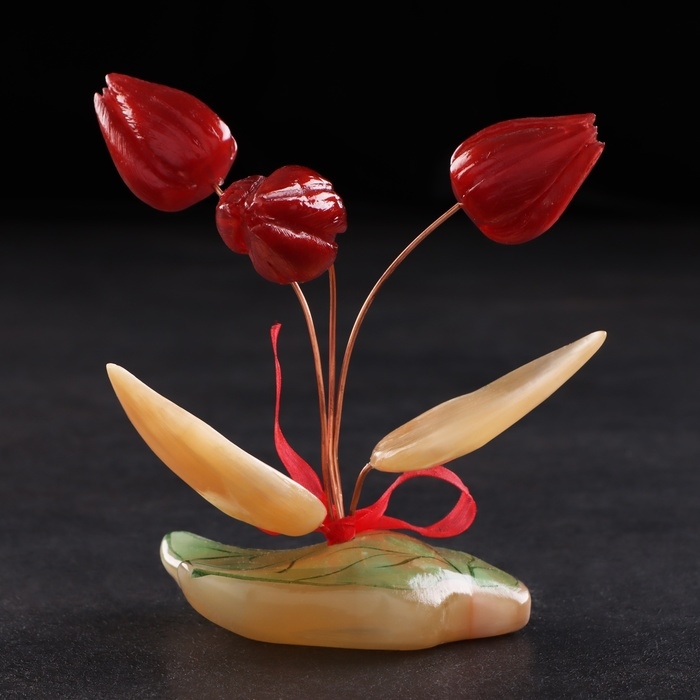Сувенир "Тюльпан красный", селенит