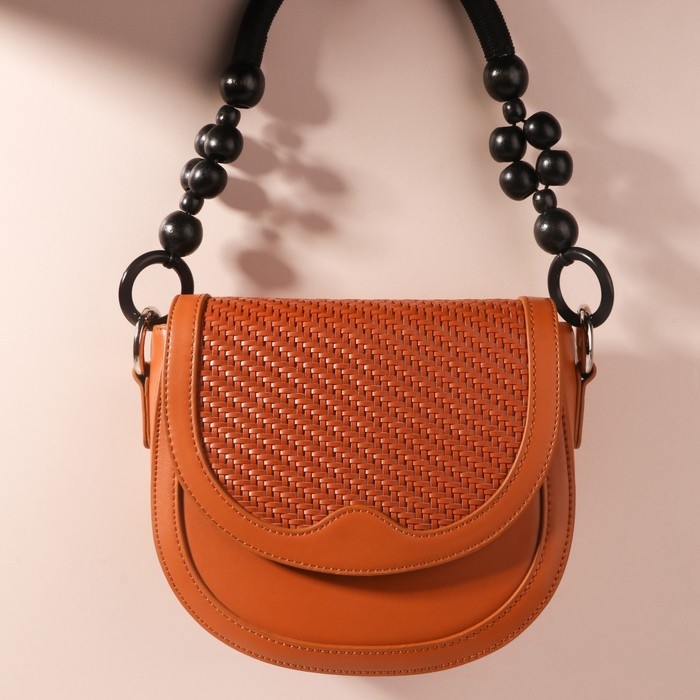 Ручки для сумки, 2 шт, вощёный шнур/дерево, 44 &times; 4 см, цвет чёрный