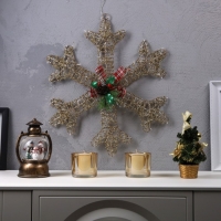 Светодиодная фигура «Снежинка с бусинами» 50 см, металл, 220 В, свечение тёплое белое Светодиодная фигура «Снежинка с бусинами» 50 см, металл, 220 В, свечение тёплое белое