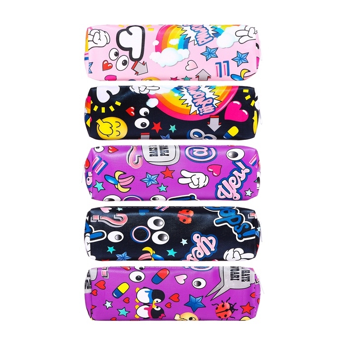 Пенал школьный на молнии Стикеры МИКС Пенал школьный на молнии Стикеры МИКС