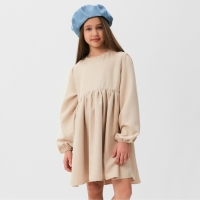 Платье для девочки MINAKU цвет бежевый, размер 128 Платье для девочки MINAKU цвет бежевый, размер 128