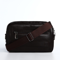 Сумка мужская через плечо, искусственная кожа, цвет коричневый