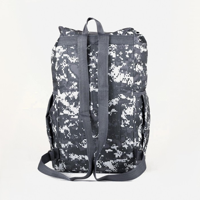 Рюкзак туристический, 55 л, отдел на шнурке, 4 наружных кармана, &laquo;ЗФТС&raquo;, цвет серый/камуфляж