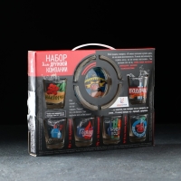 Набор подарочный &laquo;Крепкие напитки&raquo;, стеклянный, 7 предметов: стопка 70 мл, пепельница