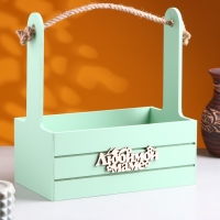 Ящик - кашпо деревянный 25х15х30 "Любимой Маме" Оливковый Ящик - кашпо деревянный 25х15х30 "Любимой Маме" Оливковый