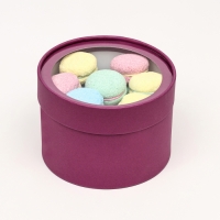 Подарочная коробка "Wewak" сливовая, завальцованная с окном, 16 х 11 см