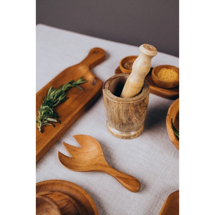 Кухонный набор Кухонный набор "Вилка, ложка" 15 см, тиковое дерево