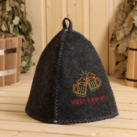 Шапка для бани с вышивкой "Ушел в баню", серая, фасовка 5шт Шапка для бани с вышивкой "Ушел в баню", серая, фасовка 5шт