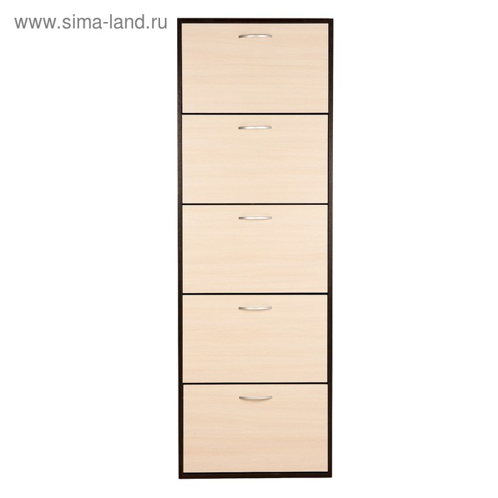 Обувница Приветливая-3, 600х222х1800, Венге темный/Венге светлый