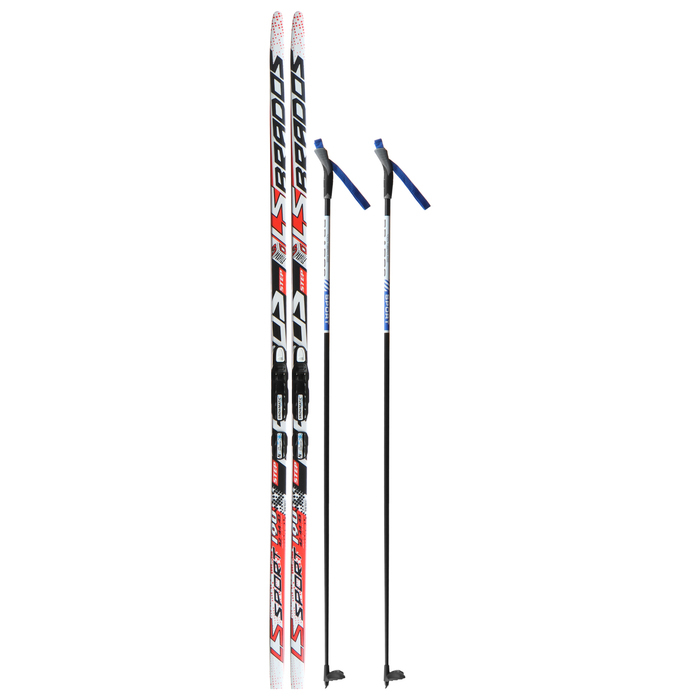 Комплект лыжный: пластиковые лыжи 190 см с насечкой, стеклопластиковые палки 150 см, крепления NNN, цвета МИКС Комплект лыжный: пластиковые лыжи 190 см с насечкой, стеклопластиковые палки 150 см, крепления NNN, цвета МИКС