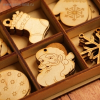 Набор заготовок для творчества &laquo;Ёлочные игрушки&raquo;, 6 видов, 18 шт, размер 4х4 см