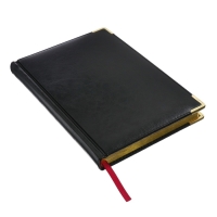 Ежедневник недатированный А5+, 136 листов Sidney Nebraska, твёрдая обложка, искусственная кожа, золотой срез, золотые уголки, чёрный