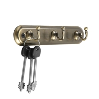 Вешалка ТУНДРА TVT002, металлическая, трёхрожковая, цвет бронза Вешалка ТУНДРА TVT002, металлическая, трёхрожковая, цвет бронза