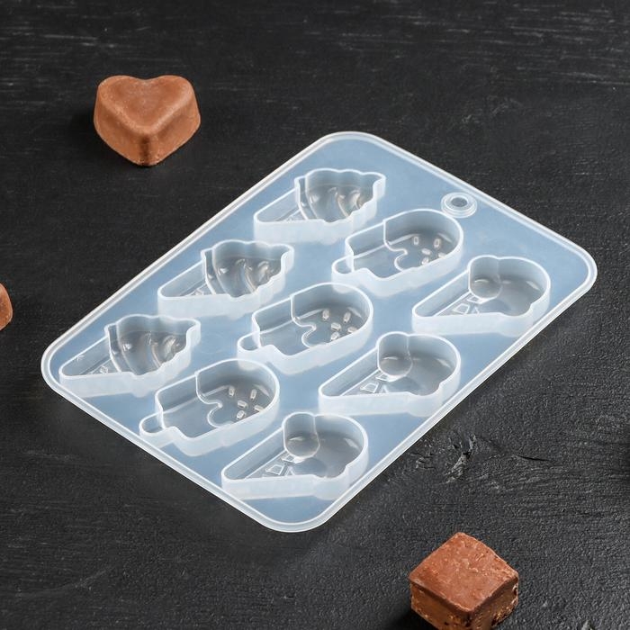 Форма для шоколада «Мороженое», силикон, 16×11×1 см, 9 ячеек Форма для шоколада «Мороженое», силикон, 16×11×1 см, 9 ячеек