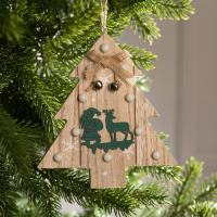 Ёлочная игрушка &laquo;Ёлочка с Дедом Морозом и оленем&raquo;, от батареек, свечение тёплое белое