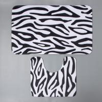 Коврики для ванной и туалета Доляна &laquo;Зебра&raquo;, 2 шт: 40&times;45 см, 50&times;80 см