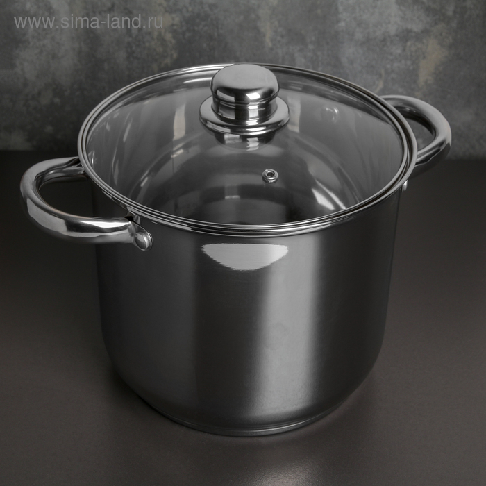 Кастрюля из нержавеющей стали Magistro Grande, 5,5 л, с крышкой, капсульное дно, индукция Кастрюля из нержавеющей стали Magistro Grande, 5,5 л, с крышкой, капсульное дно, индукция