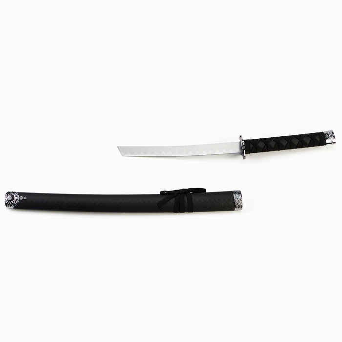 Сувенирное оружие &laquo;Катана&raquo;, без подставки, чёрные ножны под змеиную кожу, матовый  70 см
