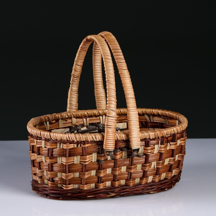 Корзина &laquo;Пикник&raquo;, без крышки с 2 мя ручками, 26&times;21&times;12/24, ротанг