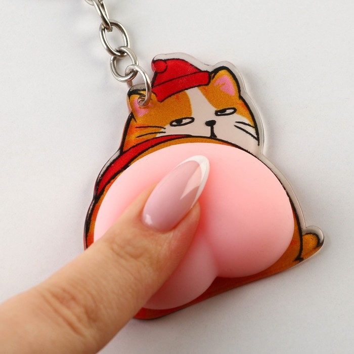 Брелок новогодний, для ключей, мялка «Кот - Новый год» 4,8 х 11,4 см Брелок новогодний, для ключей, мялка «Кот - Новый год» 4,8 х 11,4 см