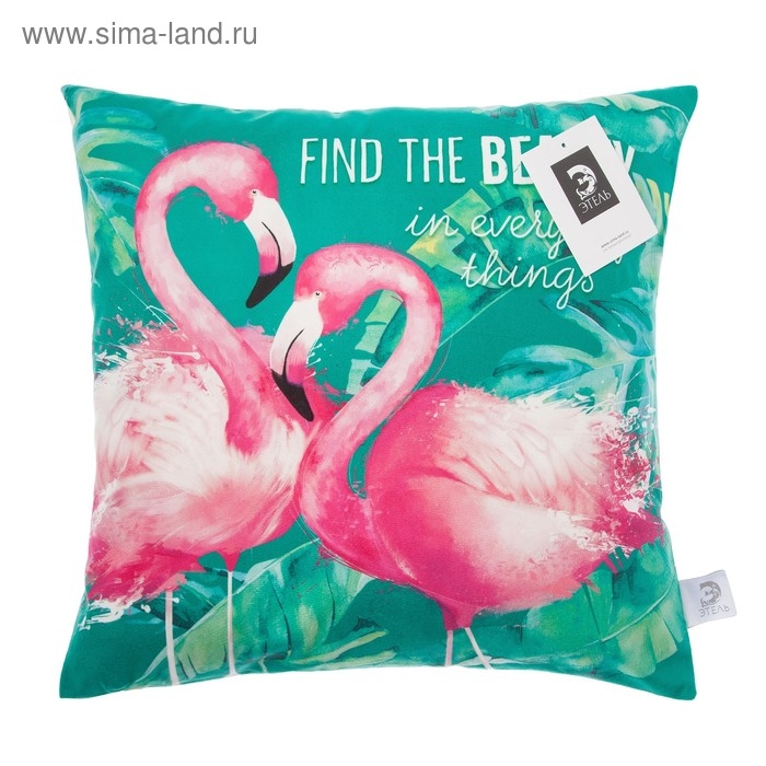 Наволочка декоративная &laquo;Этель&raquo; Flamingo 40х40 см, 100% п/э, велюр