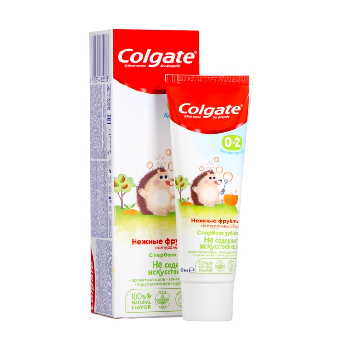 Зубная паста детская со вкусом нежных фруктов, без фторида, 40 мл Зубная паста детская со вкусом нежных фруктов, без фторида, 40 мл