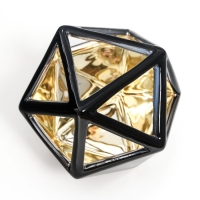 Подсвечник керамика на 1 свечу "Многогранник" внутри золото МИКС 11х14х12,5 см
