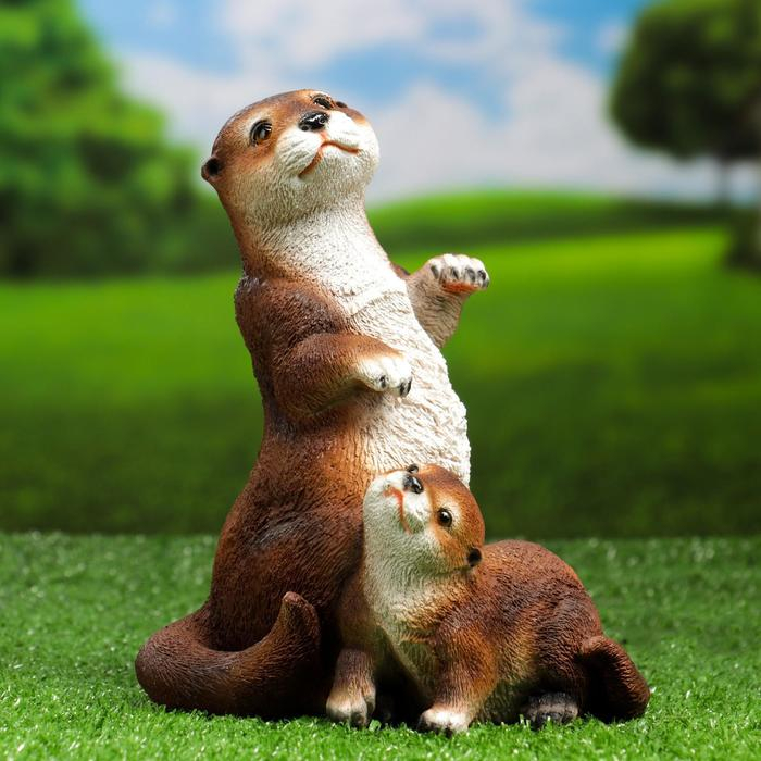 Садовая фигура Садовая фигура "Выдра с малышом" 17х12х20см