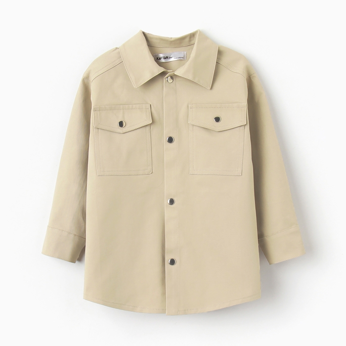 Рубашка джинсовая детская KAFTAN размер 34 (122-128 см), цвет бежевый