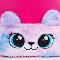 Рюкзак детский для девочки из искусственной кожи &laquo;Мишка&raquo;, с карманом из плюша. 27х23 х 10 см