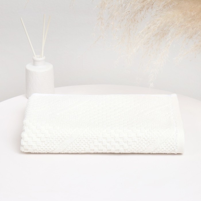 Полотенце махровое &laquo;Узор&raquo;, цвет белый, 70х130 см, хлопок, 450г/м